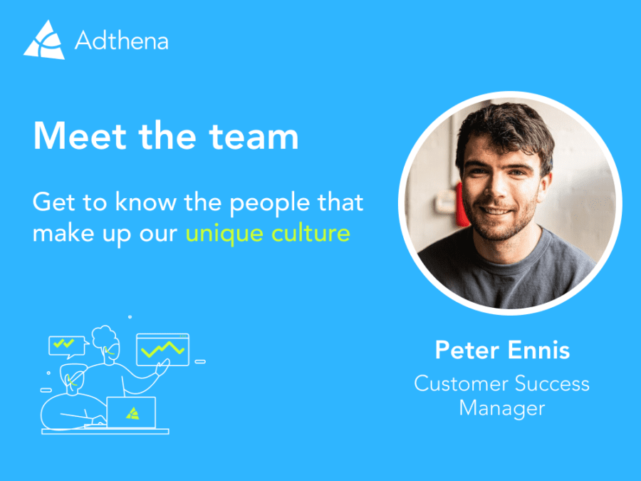 Meet the Team graphic for Peter Ennis, Life of a new hire