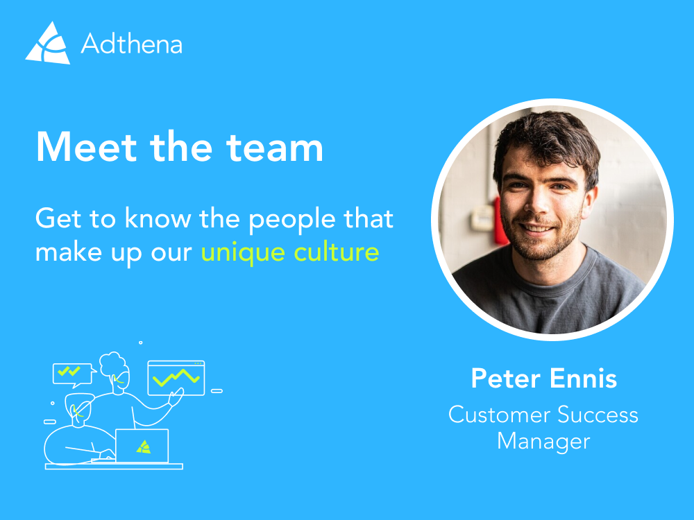 Meet the Team graphic for Peter Ennis, Life of a new hire