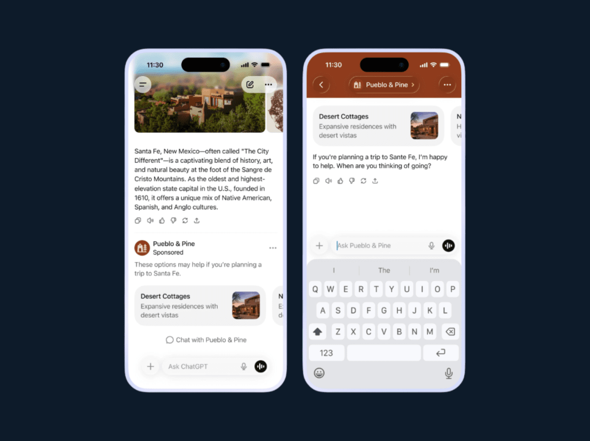Predictions blog showing possible Chatgpt Ads image